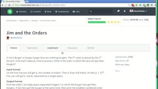 HackerRank | Jim and the Orders Solution