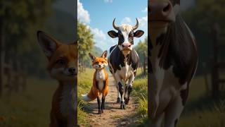 The Wise Cow and the Cunning Fox  #cow #shortstory #shorts #fox #ai  #viralvideo #aivideo#story