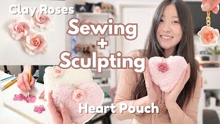 Creating our first collection of the year | Sewing Pouches | Sculpting Roses with polymer clay