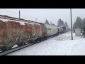 snow emd’s cn sd60 5423 leads cn 406 eastbound at kpark crossing with a horn show