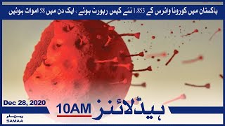 Samaa Headlines 10am | Pakistan reports 1,853 new coronavirus cases, 58 deaths in one day | SAMAA TV