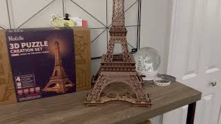 Rolife Large Eiffel Tower Set-LED Model Building Kit-3D Wooden Puzzles for Adults-Paris