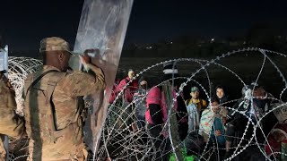 National Guardsmen Defend Texas Border from Large Groups of Illegal Immigrants