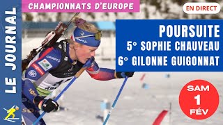 Sophie CHAUVEAU 5° | Gilonne GUIGONNAT 6° | Poursuite | Champ. EUROPE 2025 | DIRECT 01/02/2025