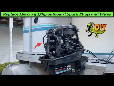 Replace 25hp Mercury Outboard Spark Plugs And Wires - DIY - YouTube