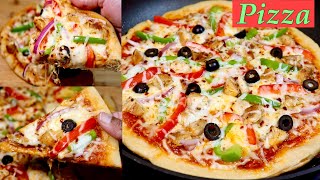 Best Homemade Pan and Oven Pizza | No Yeast Pizza with Pizza Sauce Recipe