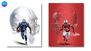 Create Epic NFL Poster Tutorial – Canva AI + Photo Editing for Football Fans