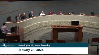 January 29, 2024 Bloomington City Council Meeting