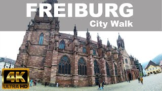 FREIBURG CITY WALKING TOUR  |  4K UHD | ☁️ | 🇩🇪 | GERMANY | OLD TOWN