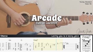 Arcade (Loving You Is A Losing Game) - Duncan Laurence | Fingerstyle Guitar | TAB + Chords + Lyrics