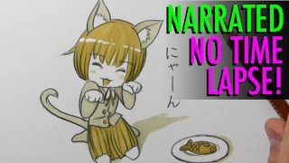 NO TIME LAPSE! How to Draw a Chibi Catgirl ("Neko")