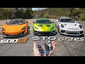 McLaren 600LT vs Lamborghini Huracan STO vs Porsche GT3 RS - Battle of the Track Supercars!