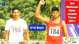 3rd National Open Javelin Throw 2021 | U16 Boy's | @sportfamilya2z