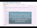 Javascript Tutorial :Javascript Arithmetic Operators