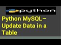 Python MySQL–Update Data in a Table |  Python Tutorial