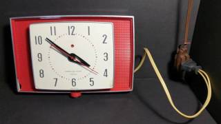 TESTING: General Electric GE Telechron Retro Electric Wall Clock 2H105 Red Edition (WORKS)