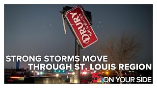 Multiple damage reports, thousands without power after strong storms move through St. Louis area