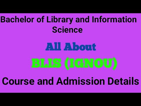 BLIS| IGNOU | Bachelor Of Library And Information Science|Course ...