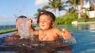 Dj Khaled in tears as his son Asahd masters swimming at 2 years old!