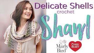 Delicate Shells Crochet Shawl  --  How to Crochet a Shawl with Lace Yarn