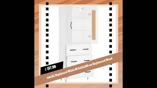 vidaXL Highboard White 69.5x34x180 cm Engineered Wood