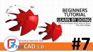 FreeCAD 1.0 beginners tutorial #7: 3D exercise 109, additive \u0026 subtractive tools, Sketch attachment