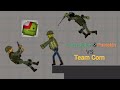 Team Melon & Team Pumpkin VS Team Corn Fighting In Melon Playground