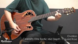 Red Guitars - Ovation / Celebrity Elite Exotic Mid Depth(CE44P)- Figured Koa