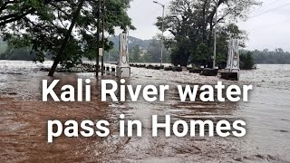 Bailpar Bridge  water pass in homes.  Dandeli Live 23.7.2021