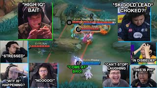 INDONESIAN STREAMERS REACT TO PHEWW'S HIGH IQ BAIT AGAINST EVOS HOLY THAT LEAD TO WIPEOUT!