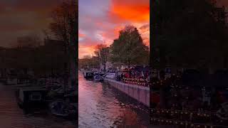 Netherlands (Amsterdam) 🇳🇱 #europe #explore #views #sunset #travelgoals #canalcruise #shorts