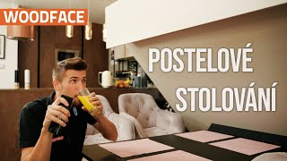 Woodface - postelové stolování. Sklopná postel na míru.