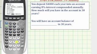 Ex 1: TI84 TVM Solver - Future Value of an Annuity