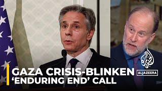 Blinken meets with Arab officials, calls for ‘enduring end’ to Gaza crisis