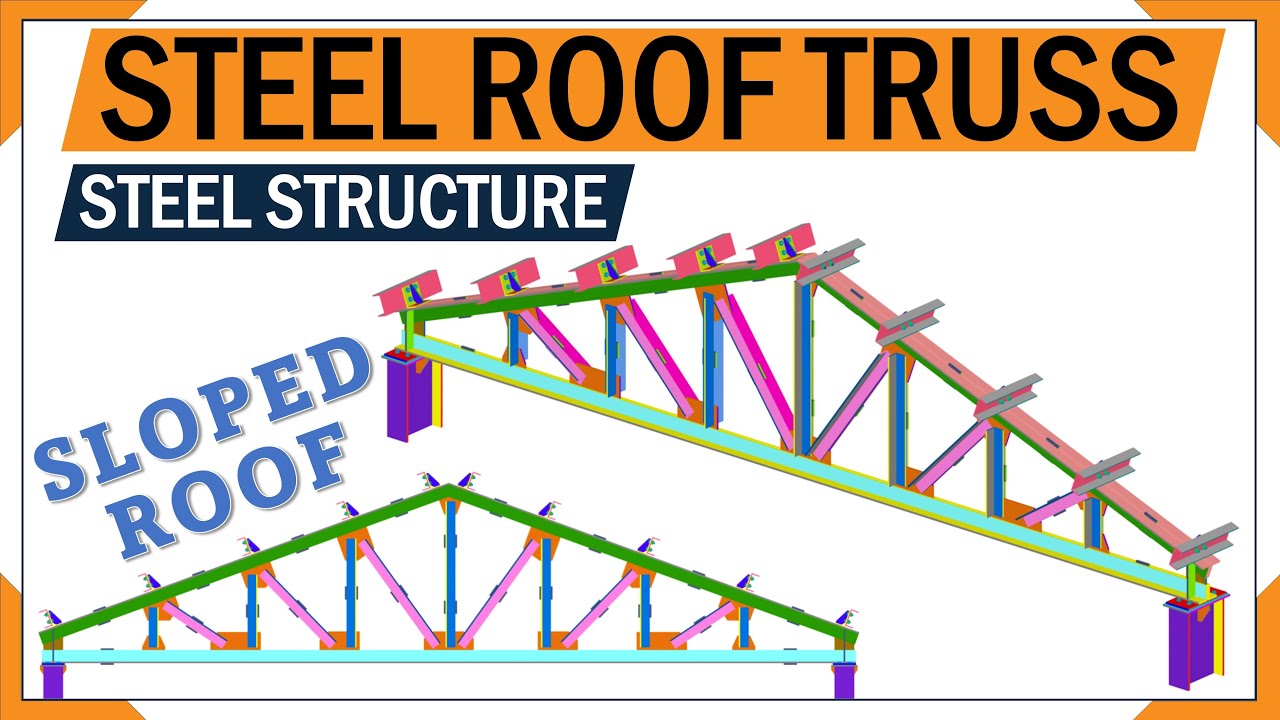 Steel Structure Roof Truss | Steel Frame Construction | 3D Animation ...