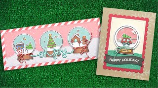 Snow Globe Scenes and Shaker Add-On + 2 cards from start to finish