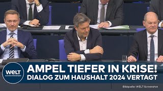 AMPEL-KRISE: Noch keine Lösung! Scholz, Habeck und Lindner vertagen Entscheidung über Haushalt 2024