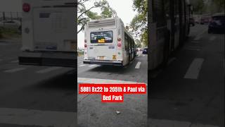 #MTA NYC BUS: 5881 #Bx22 @ Goulden \u0026 197th #nycbus #youtubeshorts #music #thebronx #commute #love