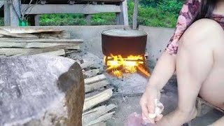 4K ASMR cooking, chopping woods, cutting vegetables vlog | Her corner