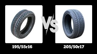 Tire Size 195/55r16 vs 205/50r17