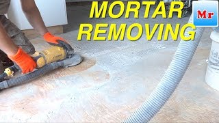 How to Remove Mortar and Grout Removal from Plywood Subfloor for leveling MrYoucandoityourself