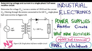 Industrial Electronics N4 Half Wave Rectifier Calculations Part 1 @mathszoneafricanmotives