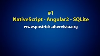 SQLite in a NativeScript App with Angular 2