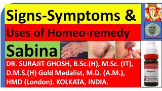 SIGNS-SYMPTOMPS \u0026 USES OF HOMEO-REMEDY SABINA