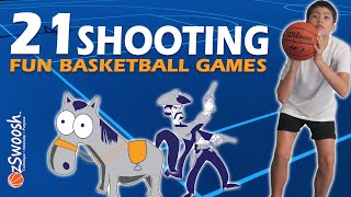 Fun BASKETBALL Drills for Kids - Competitive 21🔫 Game