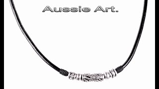 N-617 HANDMADE Solid Sterling Silver \u0026 Leather New Choker Men Necklace