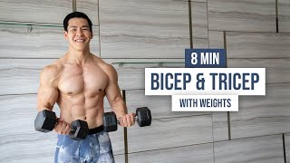 8 MIN BASIC ARM WORKOUT I Biceps \u0026 Triceps