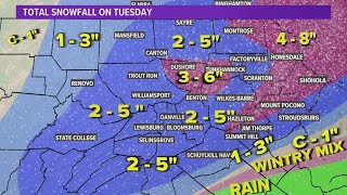 Kurt breaks down snowfall totals ahead of Tuesday's winter storm