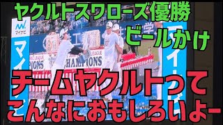 ②ヤクルトスワローズビールかけがこんなにおもしろい！青木宣親選手VS山田哲人選手はしゃぐチームスワローズ(2022年9月25日)