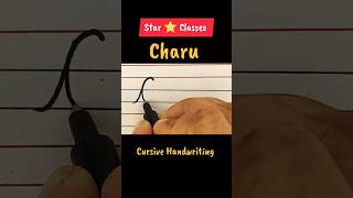 Beautiful Name 'Charu' in Cursive Handwriting #shorts #names#cursivehandwriting